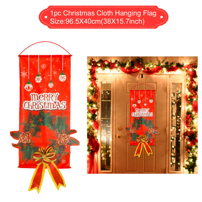 Christmas Hanging Flag Merry Christmas Decorations for Home 2024 Christmas Gifts Christmas Ornaments Navidad Xmas New Year 2025