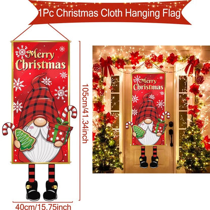 Christmas Hanging Flag Merry Christmas Decorations for Home 2024 Christmas Gifts Christmas Ornaments Navidad Xmas New Year 2025