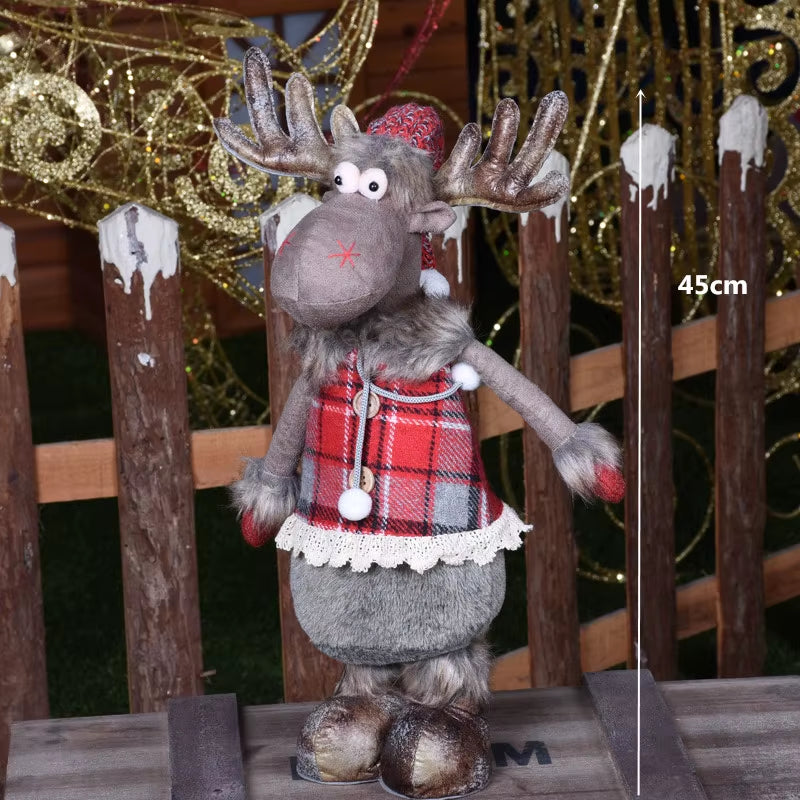 Navidad Reindeer Christmas Figures Decorations New Year Christmas Tree Decorations Christmas Elk Ornaments for Home Windown