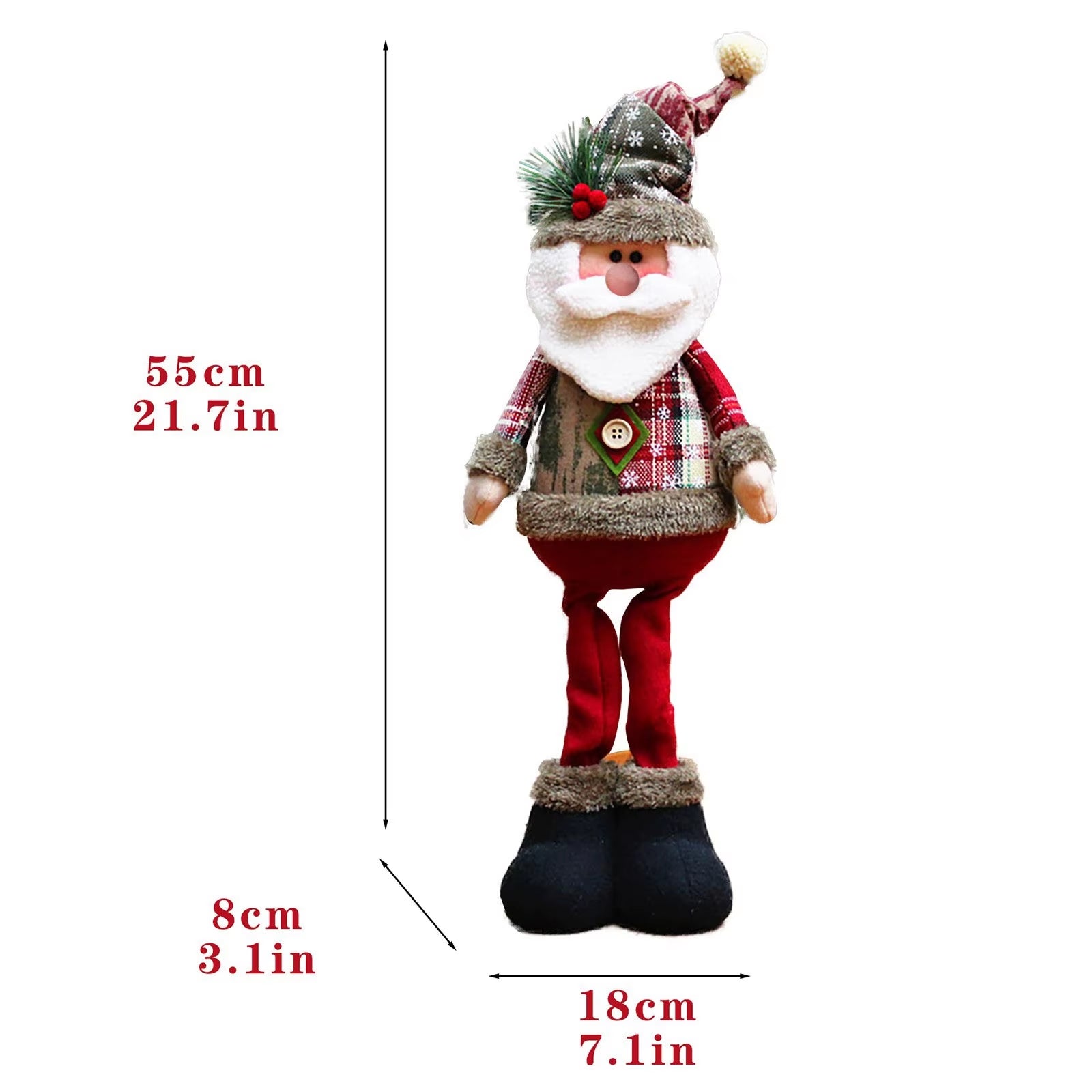 3PCS Christmas Decorative Christmas Dolls Reindeer Snowman Santa Claus Standing Doll New Year Ornament Christmas Merry Christmas