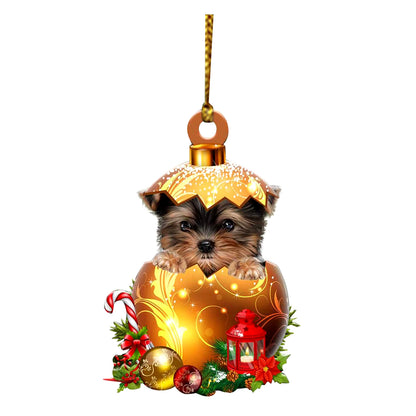 Christmas Acrylic Double Side Christmas Golden Eggs for Dogs Decorations Christmas Tree Decorations Crystal Ball Christmas