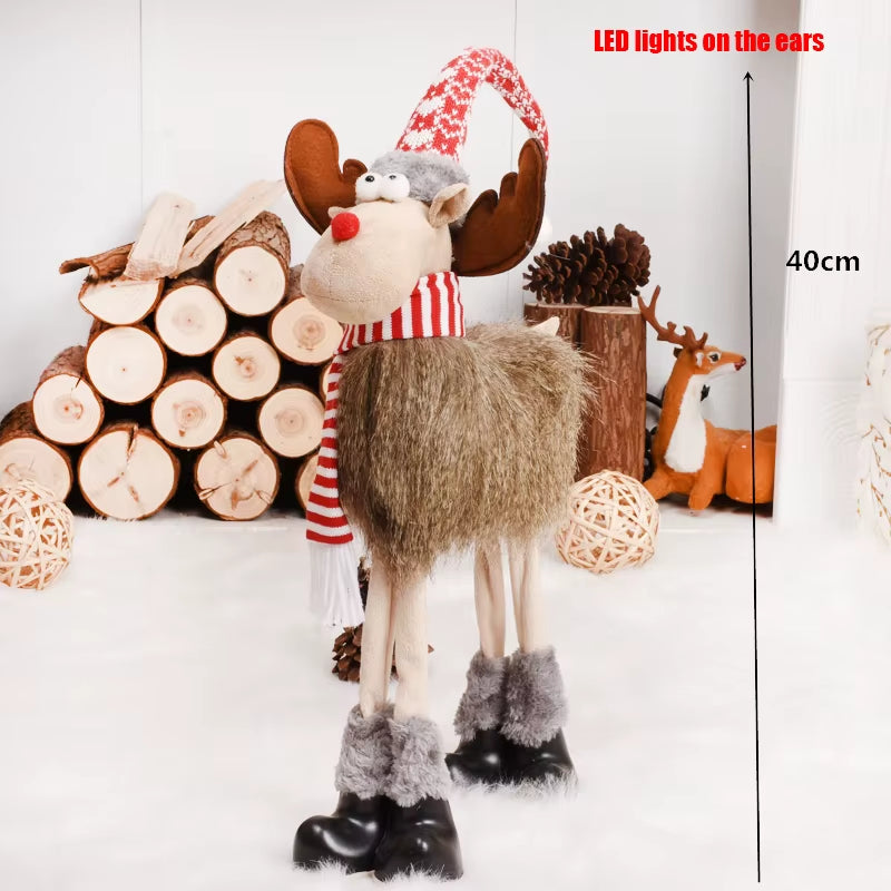 Navidad Reindeer Christmas Figures Decorations New Year Christmas Tree Decorations Christmas Elk Ornaments for Home Windown