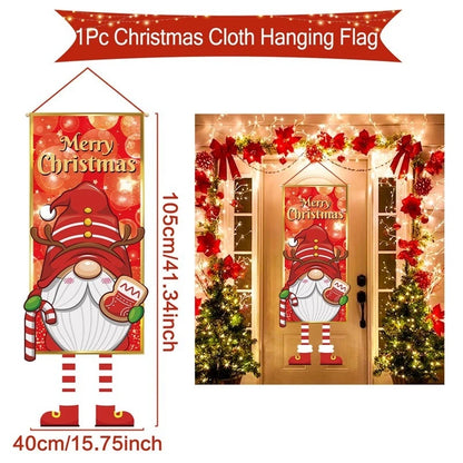 Christmas Hanging Flag Merry Christmas Decorations for Home 2024 Christmas Gifts Christmas Ornaments Navidad Xmas New Year 2025