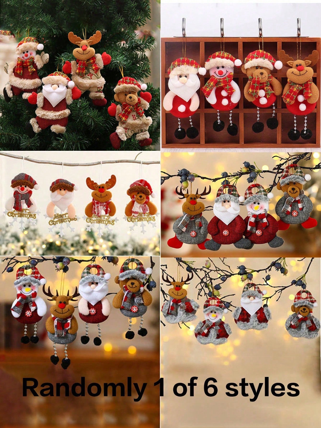 4Pcs Christmas Fabric Pendant, Christmas Doll Hanging Decoration, Christmas Tree Ornaments, Christmas Party Decoration