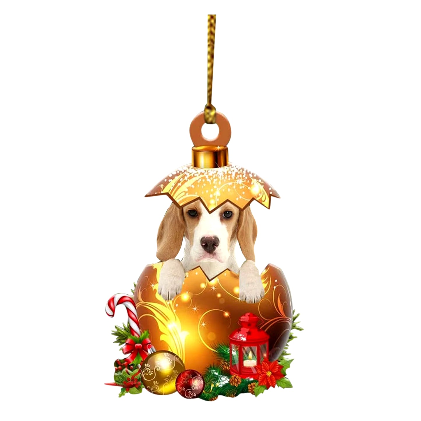 Christmas Acrylic Double Side Christmas Golden Eggs for Dogs Decorations Christmas Tree Decorations Crystal Ball Christmas