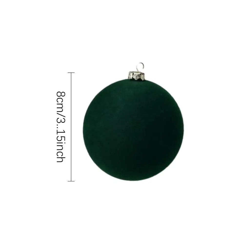 Christmas Balls Christmas Tree Decor 12 Pack Luxurious Green Flocked Christmas Ornaments Ball Bauble for Christmas Theme Party