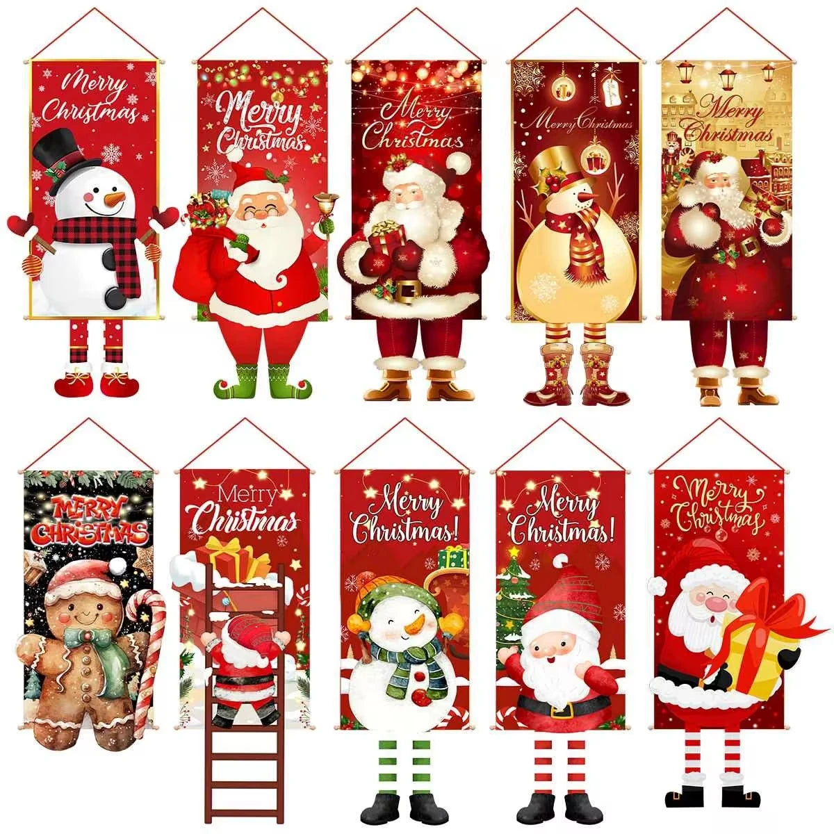 Christmas Hanging Flag Merry Christmas Decorations for Home 2024 Christmas Gifts Christmas Ornaments Navidad Xmas New Year 2025