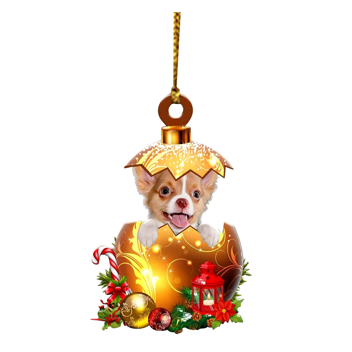 Christmas Acrylic Double Side Christmas Golden Eggs for Dogs Decorations Christmas Tree Decorations Crystal Ball Christmas