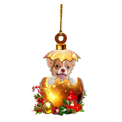 Christmas Acrylic Double Side Christmas Golden Eggs for Dogs Decorations Christmas Tree Decorations Crystal Ball Christmas