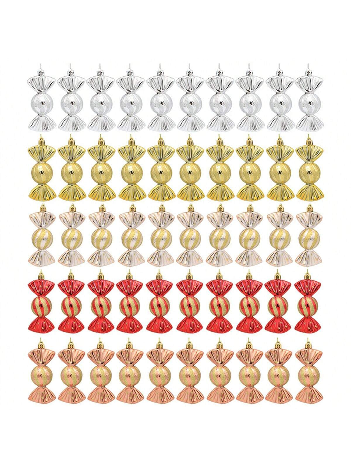 5Pcs/Box Plastic Christmas Candy Hanging Christmas Tree Hanging Pendant 2024 New Year for Home Christmas Decoration Christmas Window Hanging Merry Christmas