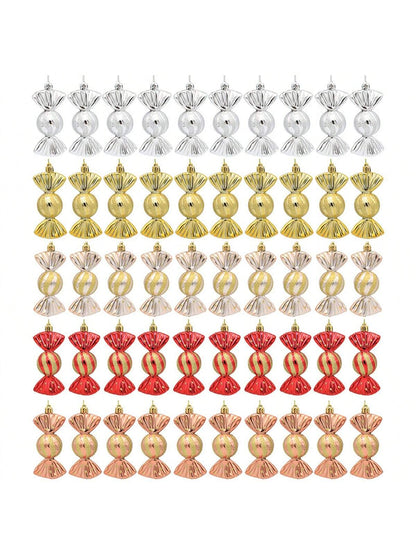 5Pcs/Box Plastic Christmas Candy Hanging Christmas Tree Hanging Pendant 2024 New Year for Home Christmas Decoration Christmas Window Hanging Merry Christmas