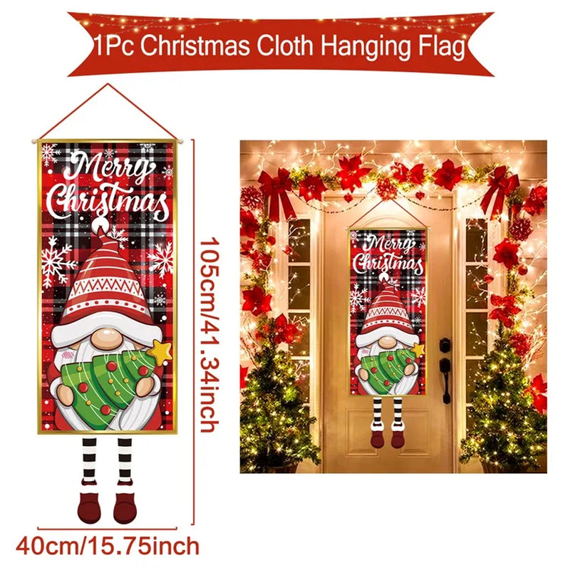 Christmas Hanging Flag Merry Christmas Decorations for Home 2024 Christmas Gifts Christmas Ornaments Navidad Xmas New Year 2025