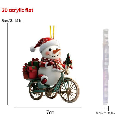 Christmas Wall Decoration 2D Acrylic Cartoon Dwarf Christmas Tree Pendant Christmas Cartoon Cute Christmas Suprimentos De Natal