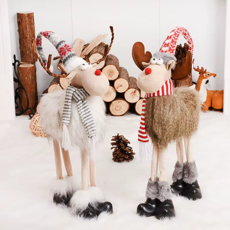Navidad Reindeer Christmas Figures Decorations New Year Christmas Tree Decorations Christmas Elk Ornaments for Home Windown