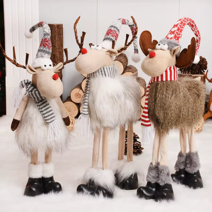 Navidad Reindeer Christmas Figures Decorations New Year Christmas Tree Decorations Christmas Elk Ornaments for Home Windown