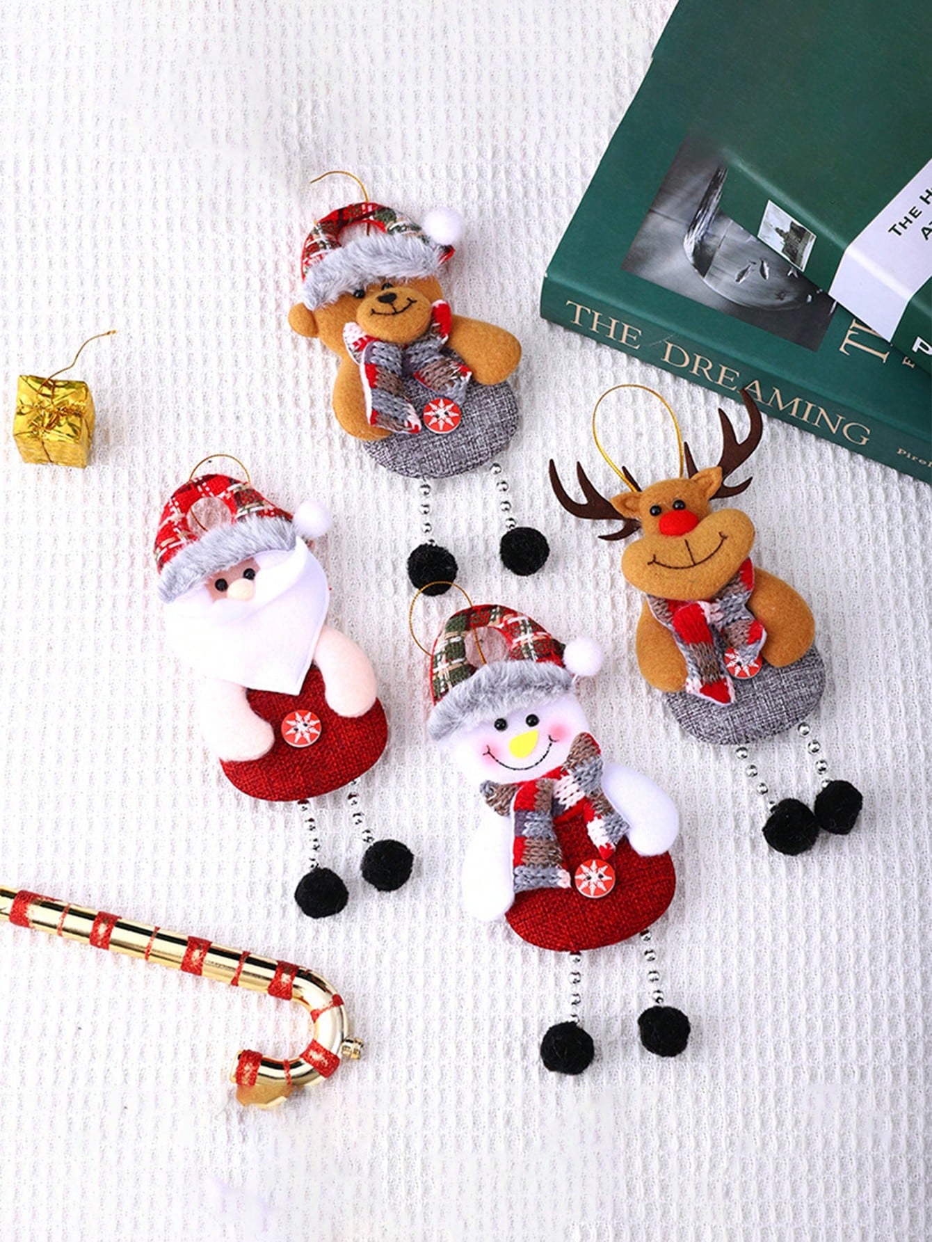 4Pcs Christmas Fabric Pendant, Christmas Doll Hanging Decoration, Christmas Tree Ornaments, Christmas Party Decoration