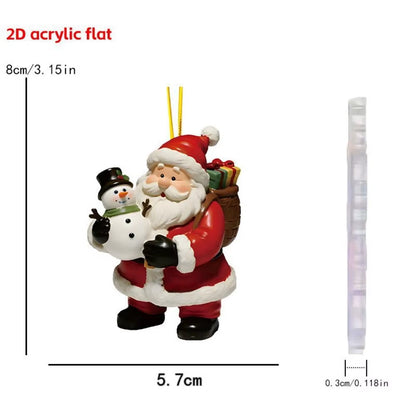Christmas Wall Decoration 2D Acrylic Cartoon Dwarf Christmas Tree Pendant Christmas Cartoon Cute Christmas Suprimentos De Natal