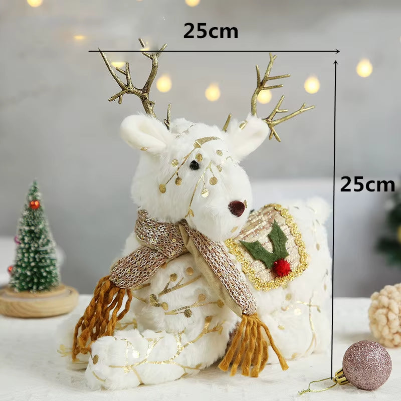 Navidad Reindeer Christmas Figures Decorations New Year Christmas Tree Decorations Christmas Elk Ornaments for Home Windown