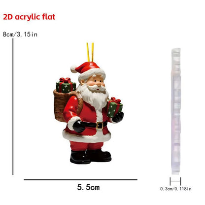 Christmas Wall Decoration 2D Acrylic Cartoon Dwarf Christmas Tree Pendant Christmas Cartoon Cute Christmas Suprimentos De Natal