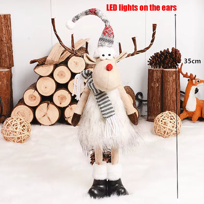 Navidad Reindeer Christmas Figures Decorations New Year Christmas Tree Decorations Christmas Elk Ornaments for Home Windown