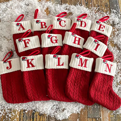Christmas Alphabet Knitting Socks Christmas Tree Ornaments Christmas Decorations for Home 2024 Navidad Noel 2025Xmas Gift