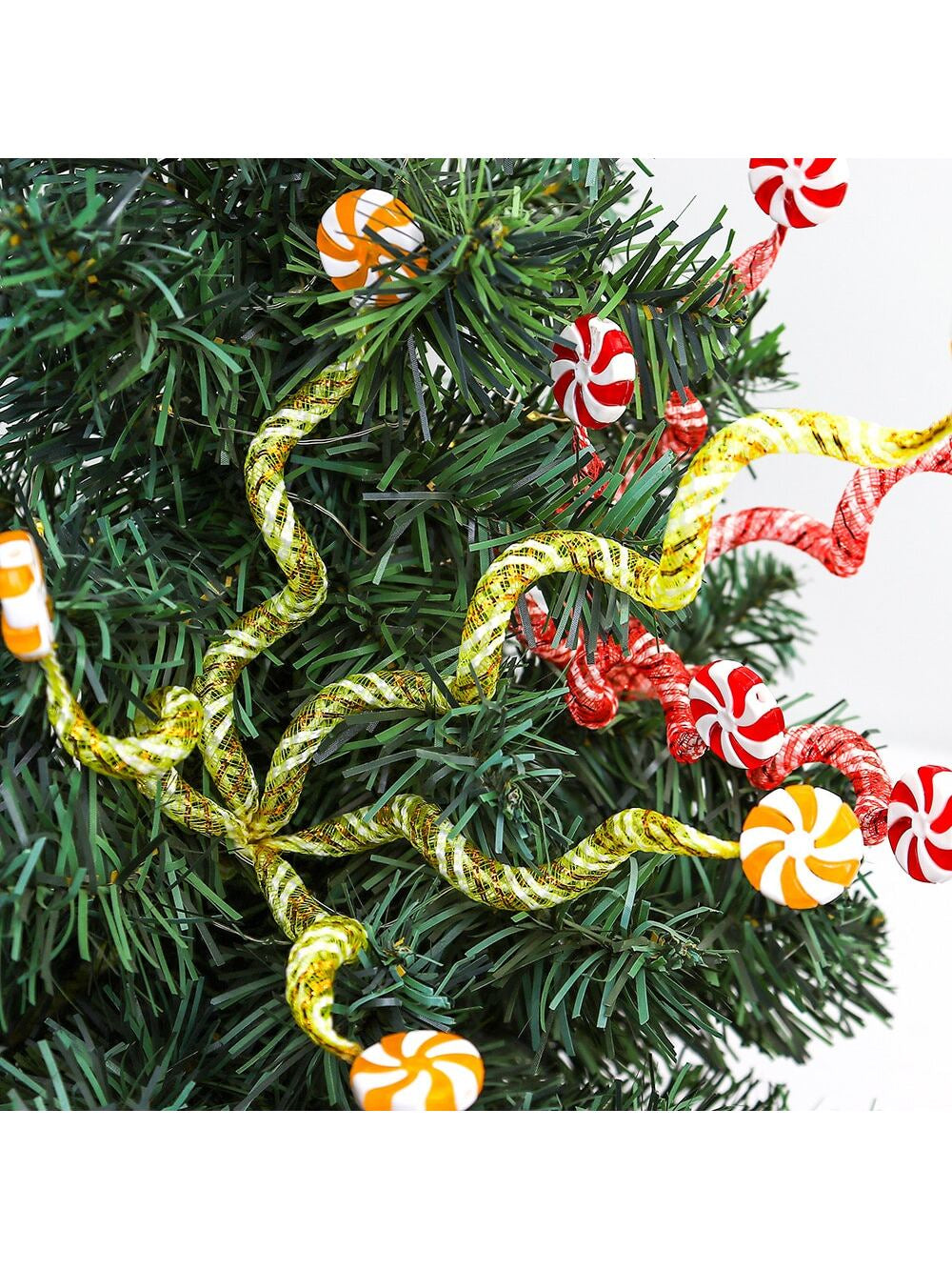 Christmas Bells Curly Pick Red White Christmas Picks Candy Shape Christmas Tree Picks Christmas Ornaments Christmas Tree Decorations Home Office Vase Party Ornaments,Christmas