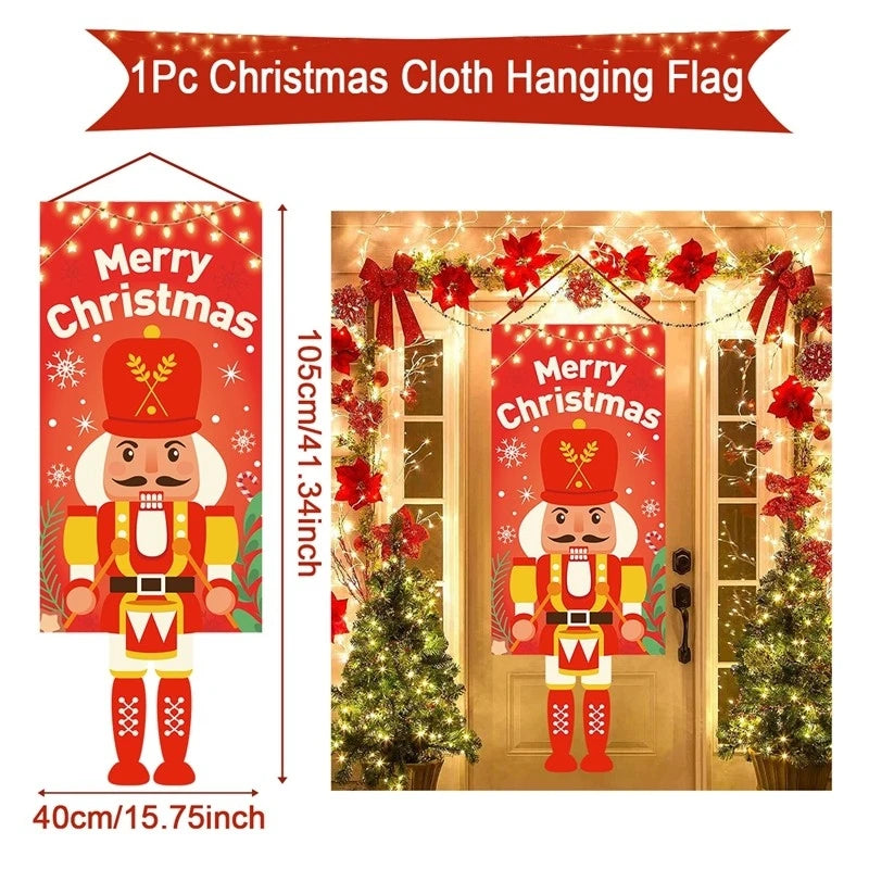 Christmas Hanging Flag Merry Christmas Decorations for Home 2024 Christmas Gifts Christmas Ornaments Navidad Xmas New Year 2025