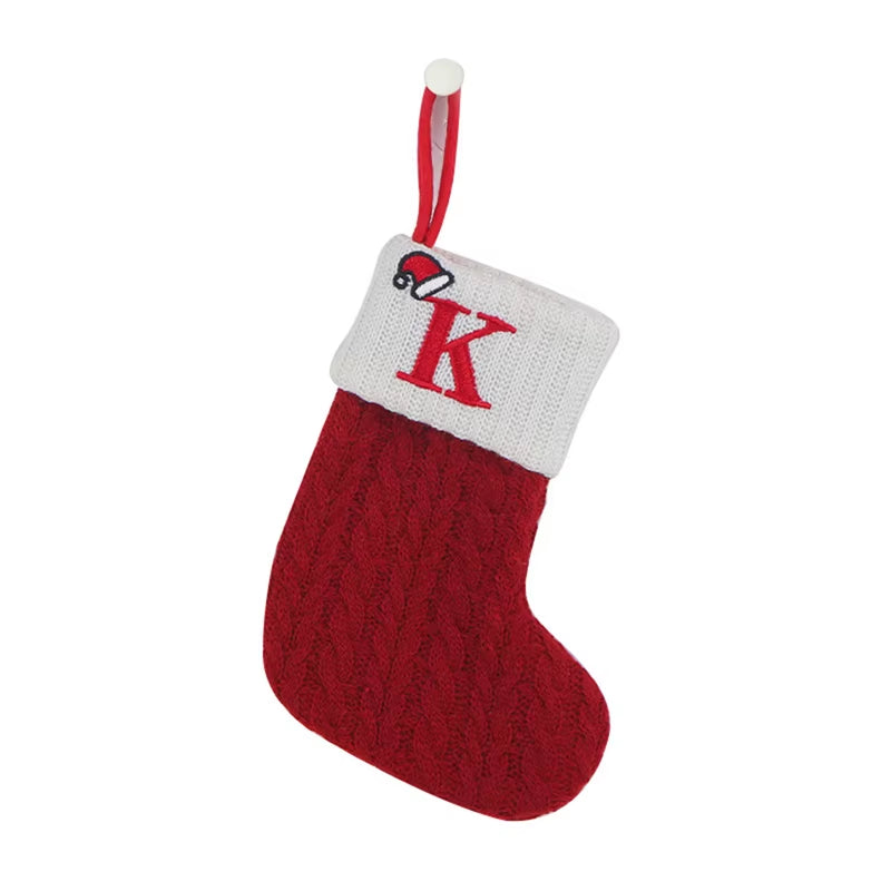Christmas Alphabet Knitting Socks Christmas Tree Ornaments Christmas Decorations for Home 2024 Navidad Noel 2025Xmas Gift