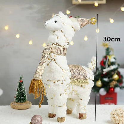Navidad Reindeer Christmas Figures Decorations New Year Christmas Tree Decorations Christmas Elk Ornaments for Home Windown