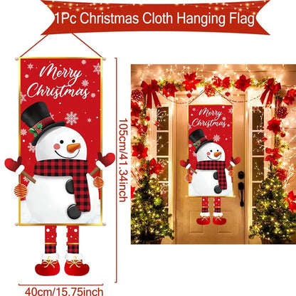 Christmas Hanging Flag Merry Christmas Decorations for Home 2024 Christmas Gifts Christmas Ornaments Navidad Xmas New Year 2025
