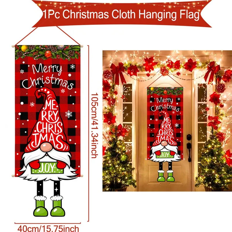 Christmas Hanging Flag Merry Christmas Decorations for Home 2024 Christmas Gifts Christmas Ornaments Navidad Xmas New Year 2025