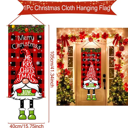 Christmas Hanging Flag Merry Christmas Decorations for Home 2024 Christmas Gifts Christmas Ornaments Navidad Xmas New Year 2025