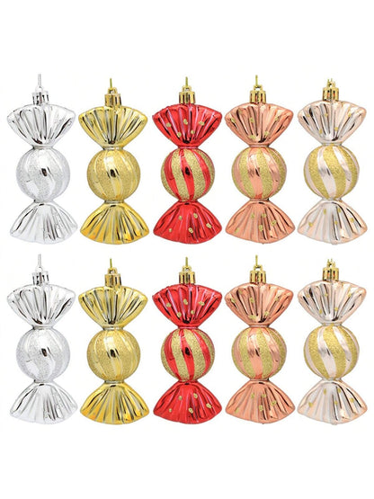 5Pcs/Box Plastic Christmas Candy Hanging Christmas Tree Hanging Pendant 2024 New Year for Home Christmas Decoration Christmas Window Hanging Merry Christmas