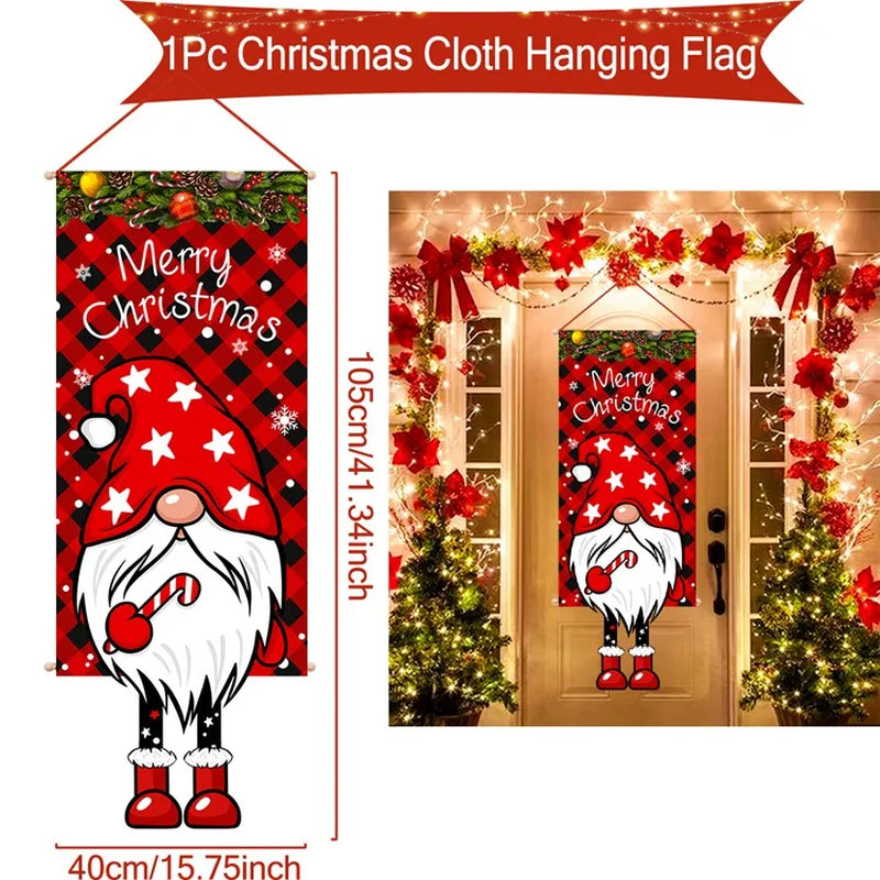Christmas Hanging Flag Merry Christmas Decorations for Home 2024 Christmas Gifts Christmas Ornaments Navidad Xmas New Year 2025