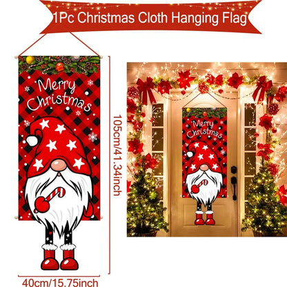 Christmas Hanging Flag Merry Christmas Decorations for Home 2024 Christmas Gifts Christmas Ornaments Navidad Xmas New Year 2025