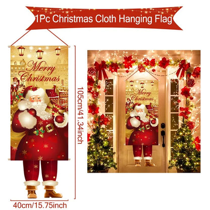 Christmas Hanging Flag Merry Christmas Decorations for Home 2024 Christmas Gifts Christmas Ornaments Navidad Xmas New Year 2025