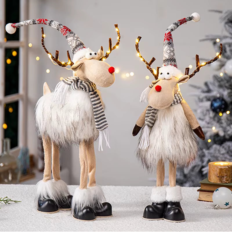 Navidad Reindeer Christmas Figures Decorations New Year Christmas Tree Decorations Christmas Elk Ornaments for Home Windown