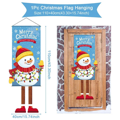 Christmas Hanging Flag Merry Christmas Decorations for Home 2024 Christmas Gifts Christmas Ornaments Navidad Xmas New Year 2025