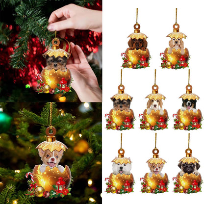 Christmas Acrylic Double Side Christmas Golden Eggs for Dogs Decorations Christmas Tree Decorations Crystal Ball Christmas