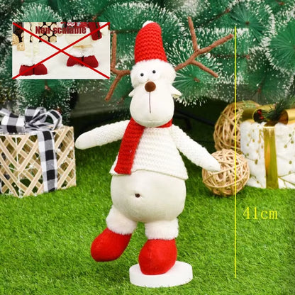 Navidad Reindeer Christmas Figures Decorations New Year Christmas Tree Decorations Christmas Elk Ornaments for Home Windown
