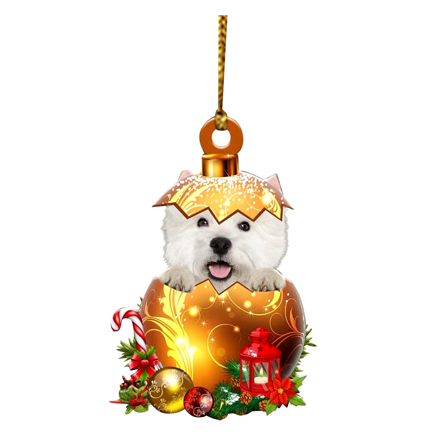 Christmas Acrylic Double Side Christmas Golden Eggs for Dogs Decorations Christmas Tree Decorations Crystal Ball Christmas