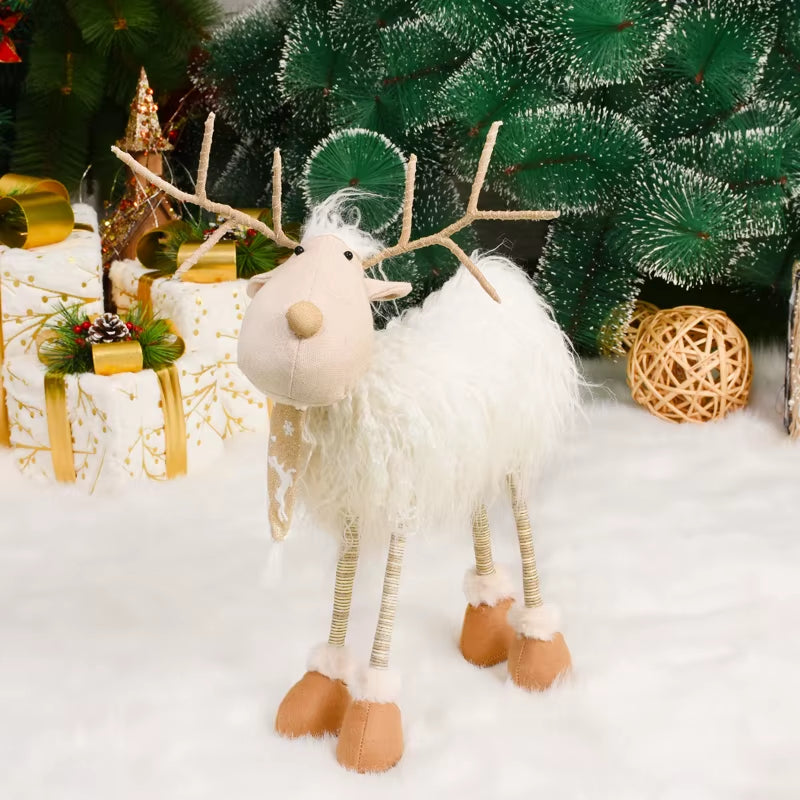 Navidad Reindeer Christmas Figures Decorations New Year Christmas Tree Decorations Christmas Elk Ornaments for Home Windown