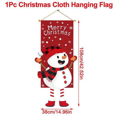 Christmas Hanging Flag Merry Christmas Decorations for Home 2024 Christmas Gifts Christmas Ornaments Navidad Xmas New Year 2025