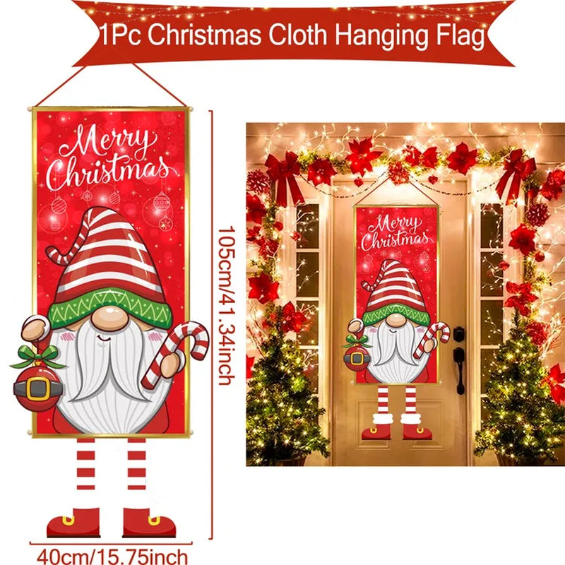 Christmas Hanging Flag Merry Christmas Decorations for Home 2024 Christmas Gifts Christmas Ornaments Navidad Xmas New Year 2025