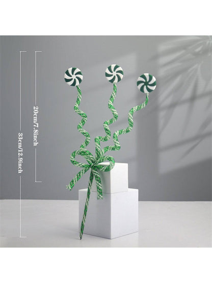 Christmas Bells Curly Pick Red White Christmas Picks Candy Shape Christmas Tree Picks Christmas Ornaments Christmas Tree Decorations Home Office Vase Party Ornaments,Christmas