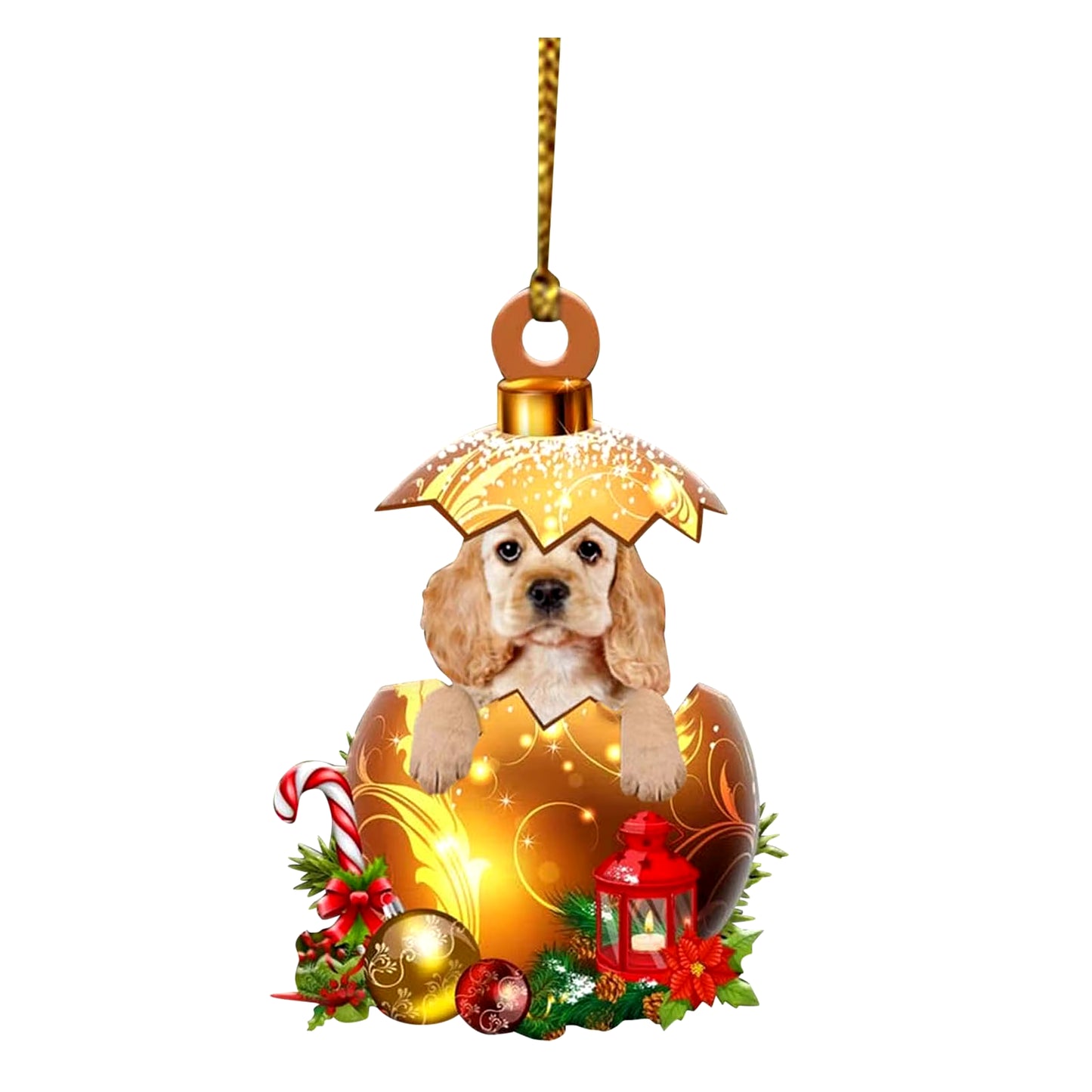 Christmas Acrylic Double Side Christmas Golden Eggs for Dogs Decorations Christmas Tree Decorations Crystal Ball Christmas