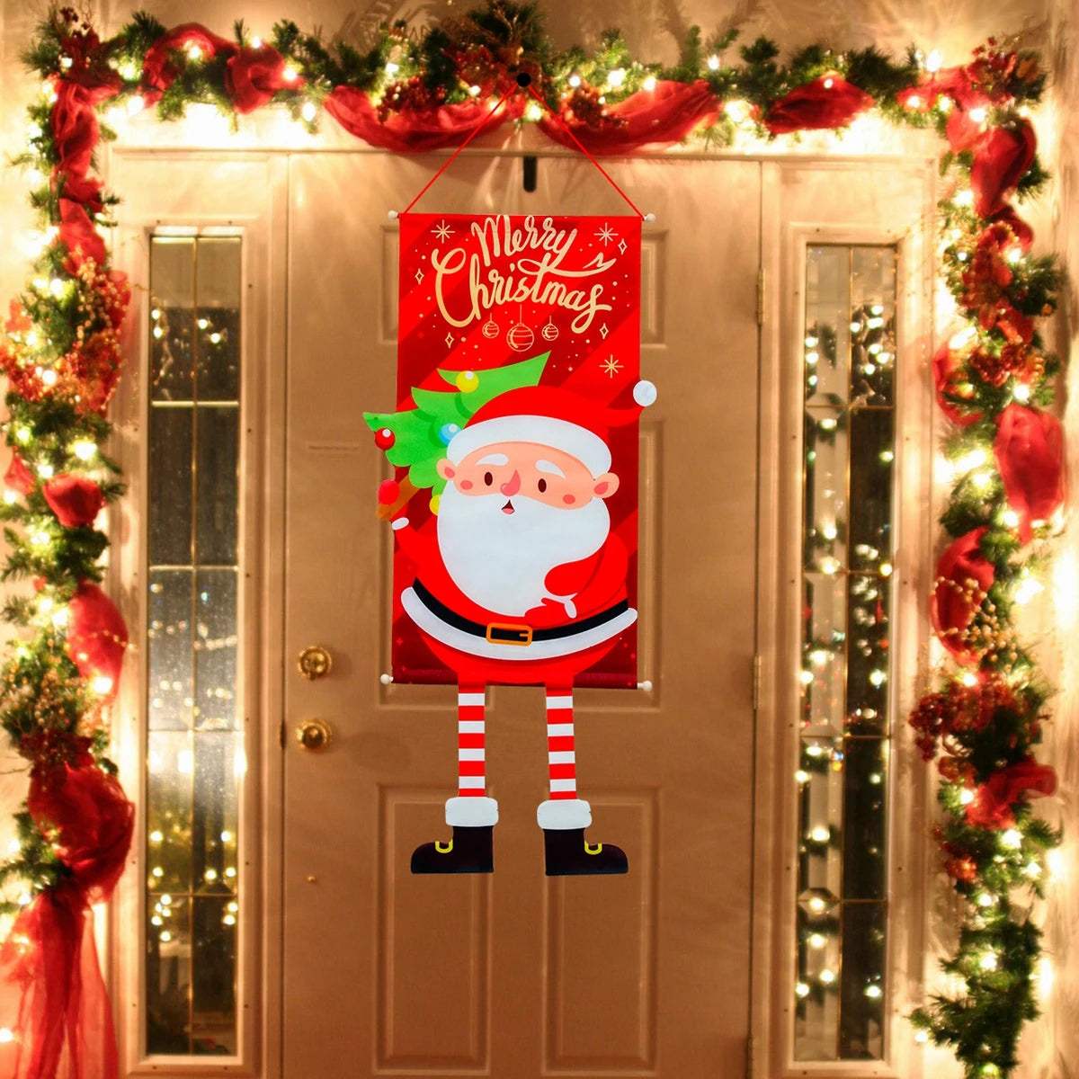 Christmas Hanging Flag Merry Christmas Decorations for Home 2024 Christmas Gifts Christmas Ornaments Navidad Xmas New Year 2025