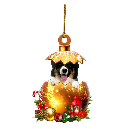 Christmas Acrylic Double Side Christmas Golden Eggs for Dogs Decorations Christmas Tree Decorations Crystal Ball Christmas