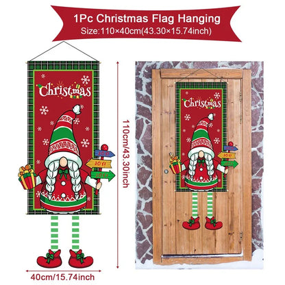 Christmas Hanging Flag Merry Christmas Decorations for Home 2024 Christmas Gifts Christmas Ornaments Navidad Xmas New Year 2025