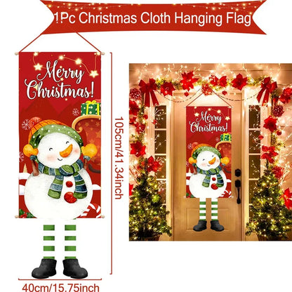 Christmas Hanging Flag Merry Christmas Decorations for Home 2024 Christmas Gifts Christmas Ornaments Navidad Xmas New Year 2025